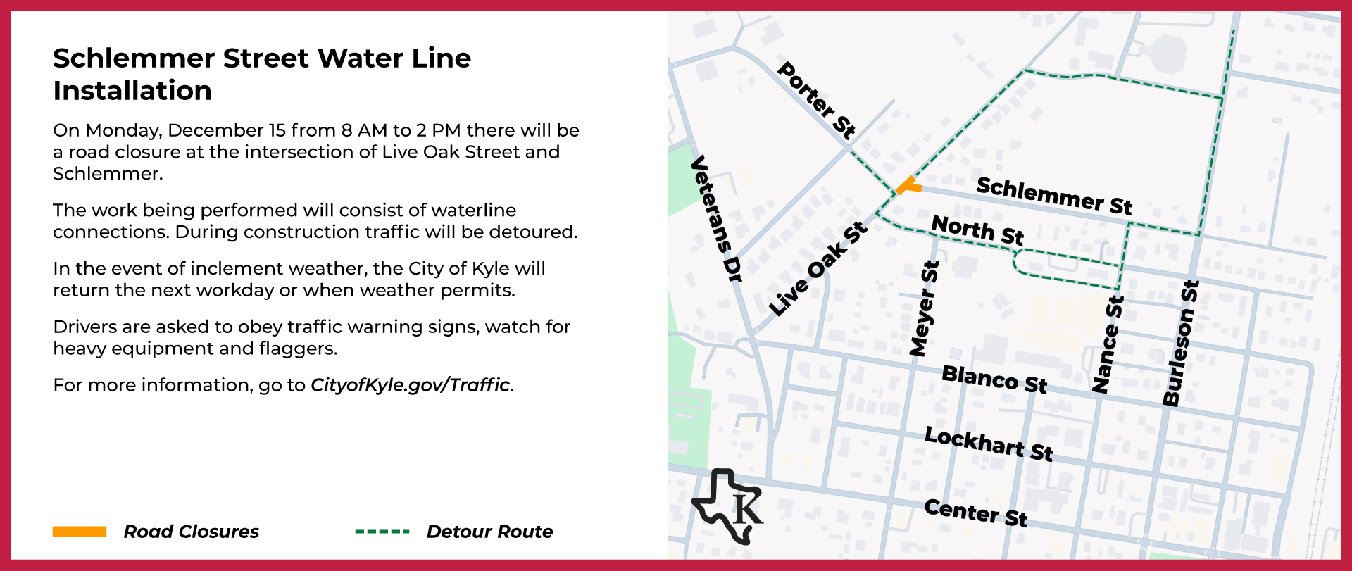 Schlemmer and Live Oak Waterline Installation